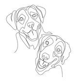 Minimalist Line Art Pet Portrait